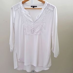 White lace front top
